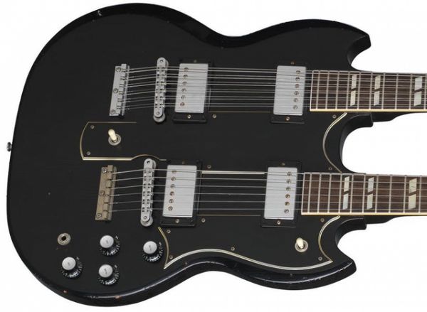 custom 12 & 6 strings slash 1966 eds-1275 doubleneck signed aged relic black sg electric guitar metal tulip tuner, split parallelogram inlay
custom 12 & 6 strings slash 1966 eds-1275 doubleneck signed aged relic black sg electric guitar metal tulip tuner, split parallelogram inlay