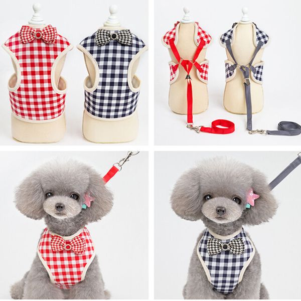 n12 plaid printed puppy pet dog harness and leash set for small breeds dog cat adjustable bow tie vest harness lead perro
n12 plaid printed puppy pet dog harness and leash set for small breeds dog cat adjustable bow tie vest harness lead perro