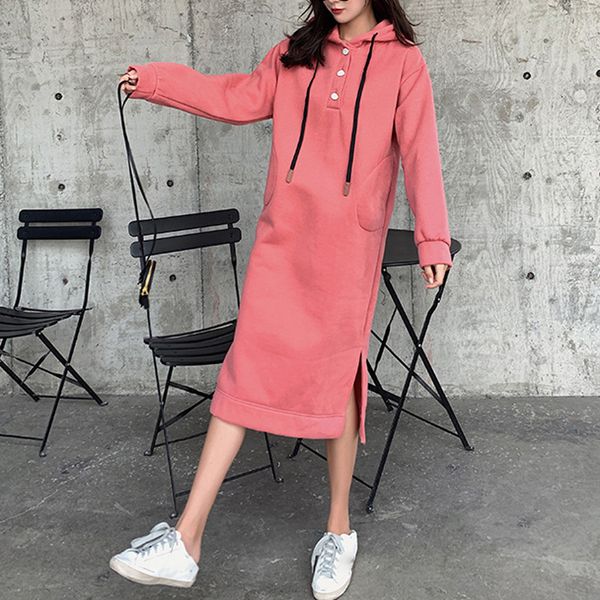 autumn dress women 2019 plus size solid slit buttons pockets long sleeves hooded loose long dress #y2, Black;gray
autumn dress women 2019 plus size solid slit buttons pockets long sleeves hooded loose long dress #y2, Black;gray