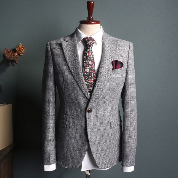 2020 new men's suit four seasons casual plaid suit men's middle age professional two piece can be customized, White;black
2020 new men's suit four seasons casual plaid suit men's middle age professional two piece can be customized, White;black