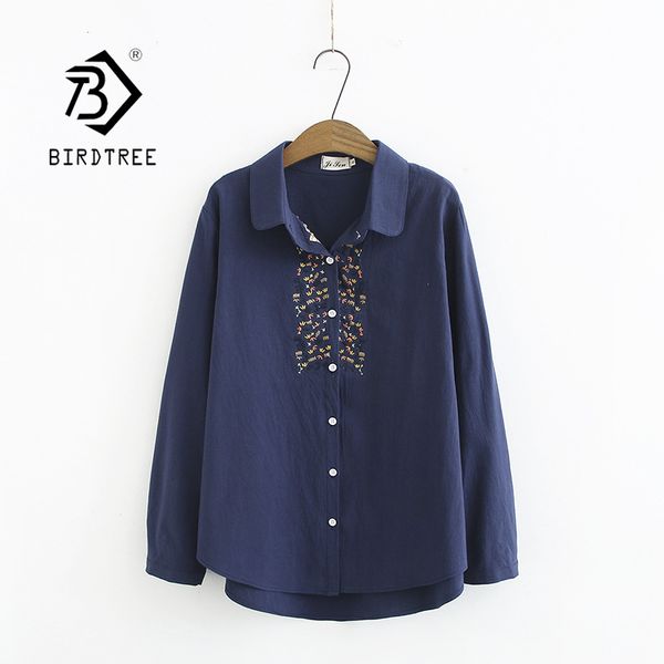 autumn women floral embroidery pockets cotton navy shirt long sleeve casual blouse plus size 4xl feminina blusa t06622f, White
autumn women floral embroidery pockets cotton navy shirt long sleeve casual blouse plus size 4xl feminina blusa t06622f, White
