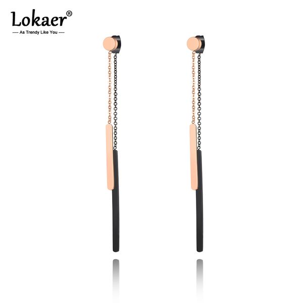 lokaer titanium stainless steel geometry strips tassel earrings jewelry black/rose gold dangle earrings for women aretes e19234, Silver
lokaer titanium stainless steel geometry strips tassel earrings jewelry black/rose gold dangle earrings for women aretes e19234, Silver