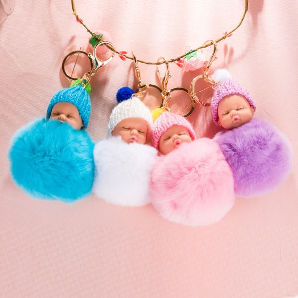 20 colors cute sleeping baby doll keychain pompom rabbit fur ball car keyring baby toy key chain women key holder bag pendant jewelry, Slivery;golden
20 colors cute sleeping baby doll keychain pompom rabbit fur ball car keyring baby toy key chain women key holder bag pendant jewelry, Slivery;golden