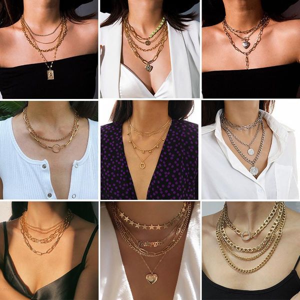 vintage necklace metal pendant fashion gift multi-layer necklaces for women men jewelry cool abstract, Golden;silver
vintage necklace metal pendant fashion gift multi-layer necklaces for women men jewelry cool abstract, Golden;silver