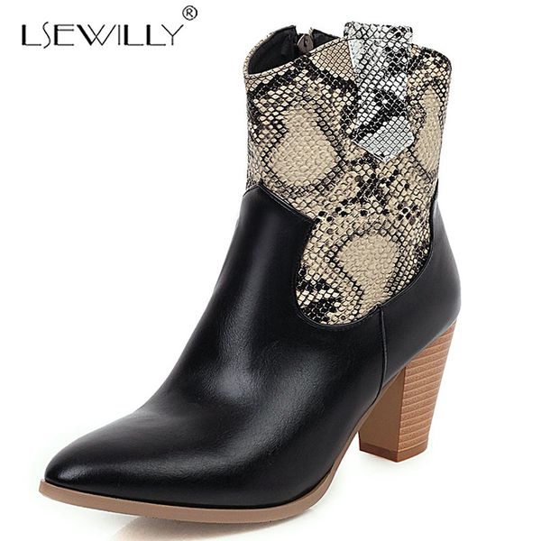 lsewilly 2020 new winter arrive high heels boots fashion pointed toe thick heels shoes woman pu leather ankle boots, Black
lsewilly 2020 new winter arrive high heels boots fashion pointed toe thick heels shoes woman pu leather ankle boots, Black