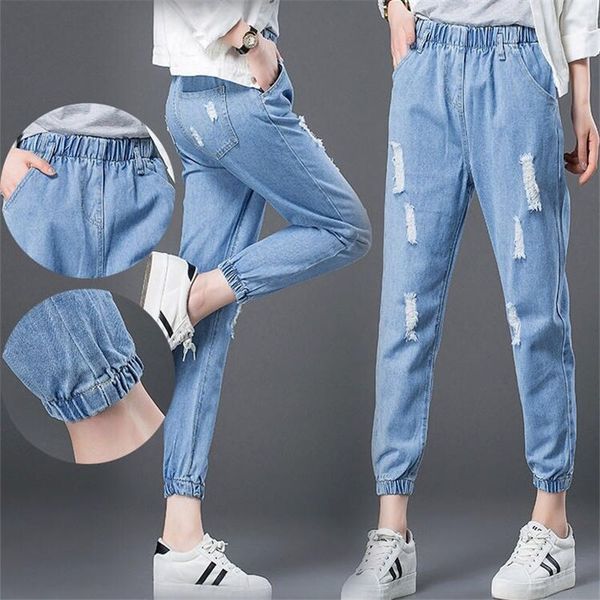 boyfriend jeans for women casual denim harem pants elastic waist plus size jeans femme loose streetwear ladies mujer q1385, Blue
boyfriend jeans for women casual denim harem pants elastic waist plus size jeans femme loose streetwear ladies mujer q1385, Blue