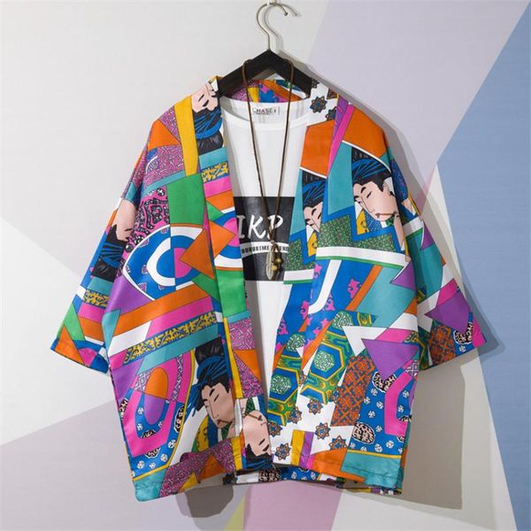traditional japanese style kimono ukiyo-e cartoon print yukata shirt summer fashion haori harajuku beach outwear coat, Red
traditional japanese style kimono ukiyo-e cartoon print yukata shirt summer fashion haori harajuku beach outwear coat, Red