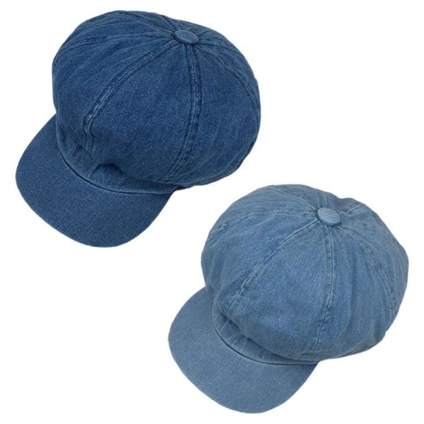 women men vintage washed denim blue beret cap classic 8-panel octagonal newsboy painter cabbie adjustable flat sun visor hat, Blue;gray
women men vintage washed denim blue beret cap classic 8-panel octagonal newsboy painter cabbie adjustable flat sun visor hat, Blue;gray