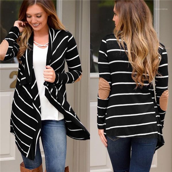 cardigan outerwears casual long sleeve females clothing womens designer jackets striped panelled fashion loose irregular womens, Black;brown
cardigan outerwears casual long sleeve females clothing womens designer jackets striped panelled fashion loose irregular womens, Black;brown