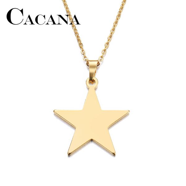 cacana stainless steel necklace for women man lover's pentagram gold and silver color pendant necklace engagement jewelry
cacana stainless steel necklace for women man lover's pentagram gold and silver color pendant necklace engagement jewelry