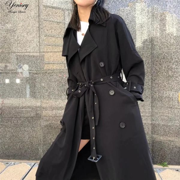 z0920t11 europe and the united states fall 2018 new england wind system with closed waist long trench coat. "8925, Black;brown
z0920t11 europe and the united states fall 2018 new england wind system with closed waist long trench coat. "8925, Black;brown