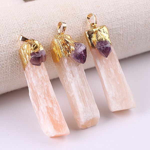 1pc natural crystal mineral citrines amethysts tourmaline charm gold color yellow white selenite pendant clear quartz jewelry, Silver
1pc natural crystal mineral citrines amethysts tourmaline charm gold color yellow white selenite pendant clear quartz jewelry, Silver