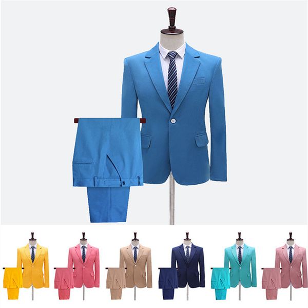 setwelldrees men's suits 2 pieces set solid color wedding groom jacket pants slim yellow pink suits stage dress(jacket+pants, Black;gray
setwelldrees men's suits 2 pieces set solid color wedding groom jacket pants slim yellow pink suits stage dress(jacket+pants, Black;gray