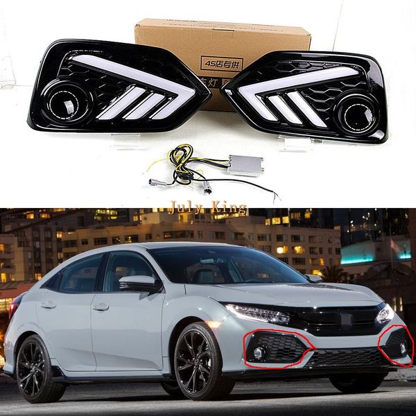 july king led daytime running lights case for honda civic 10th hatchback 2017-2019, led front bumper drl + yellow turn signals light
july king led daytime running lights case for honda civic 10th hatchback 2017-2019, led front bumper drl + yellow turn signals light