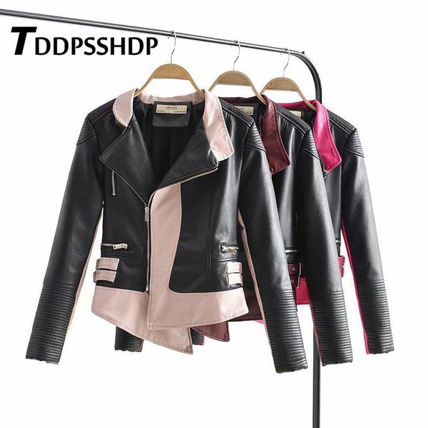 contrast color pu leather jacket 2019 new fashion trendy spring rock style female coat, Black
contrast color pu leather jacket 2019 new fashion trendy spring rock style female coat, Black