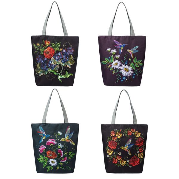 women casual floral handbag national wind canvas shoulder bag large capacity tote feminina casual shopping bags #t5p
women casual floral handbag national wind canvas shoulder bag large capacity tote feminina casual shopping bags #t5p
