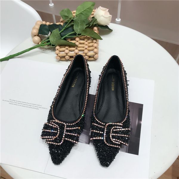 women's flats pointed toe crystal butterfly-knot slip-on shallow pumps women shoes spring autumn single shoes ladies loafers, Black
women's flats pointed toe crystal butterfly-knot slip-on shallow pumps women shoes spring autumn single shoes ladies loafers, Black
