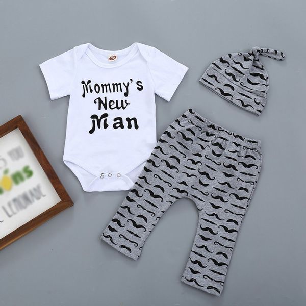 summer cute set newborn baby boy clothes lovely mommy's new man mustache print bodysuit long pants hat outfits 0-24m new, White
summer cute set newborn baby boy clothes lovely mommy's new man mustache print bodysuit long pants hat outfits 0-24m new, White