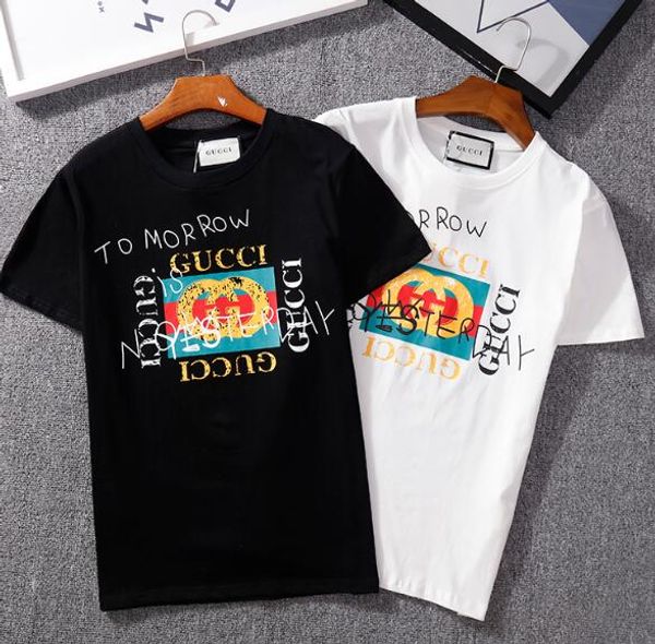 

2019 новые модные бренды дизайнер футболка хип-хоп Белый Мужская одежда повседневн