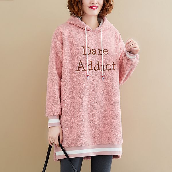 autumn winter women blouse solid color embroidery hooded long sleeve plus size female long clothes loose casual women dress, White
autumn winter women blouse solid color embroidery hooded long sleeve plus size female long clothes loose casual women dress, White