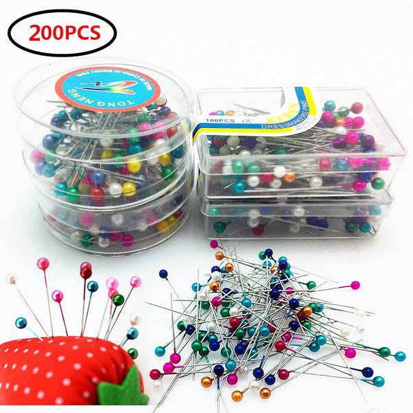 200pcs round pearl straight head dressmaking pins weddings corsage florists sewing pin with box accessories tools 7659-1, Black
200pcs round pearl straight head dressmaking pins weddings corsage florists sewing pin with box accessories tools 7659-1, Black