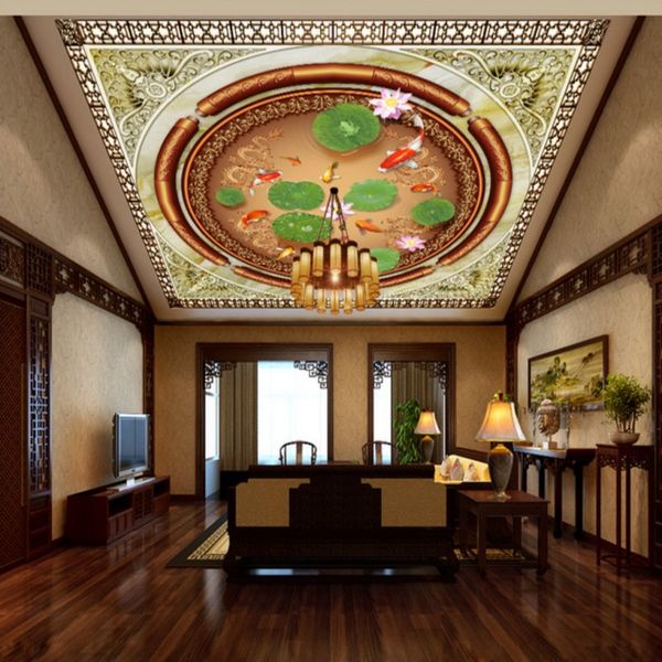 drop shipping custom 3d wallpaper 3d stereo high end lotus leaf goldfish chinese style hd mural l lobby ceiling wallpaper
drop shipping custom 3d wallpaper 3d stereo high end lotus leaf goldfish chinese style hd mural l lobby ceiling wallpaper
