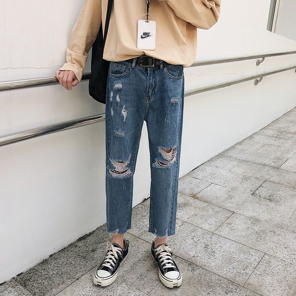 summer new jeans men fashion washed straight tube casual torn holes denim pants man streetwear hip hop loose trousers male, Blue
summer new jeans men fashion washed straight tube casual torn holes denim pants man streetwear hip hop loose trousers male, Blue