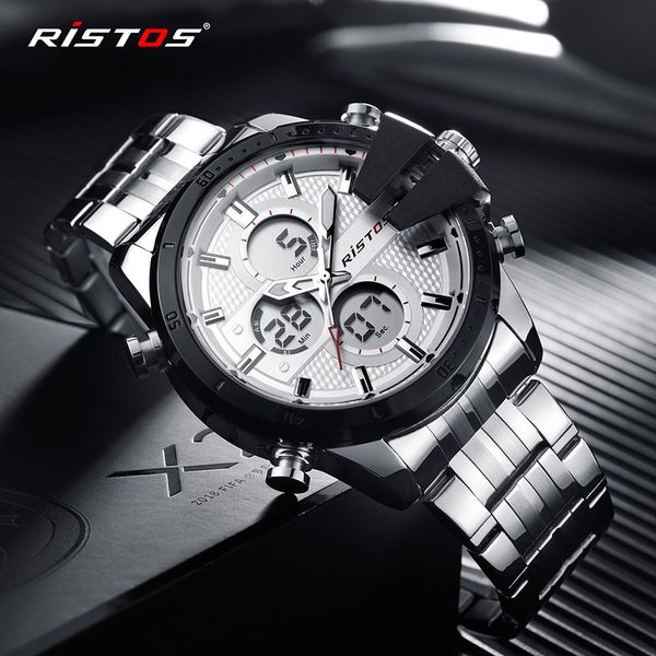 ristos men watch quartz wristwatch sports chronograph clock male stainless steel band fashion business watches, Slivery;brown
ristos men watch quartz wristwatch sports chronograph clock male stainless steel band fashion business watches, Slivery;brown