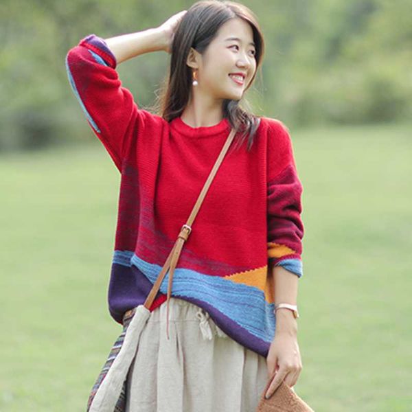 johnature 2020 autumn casual loose pullover sweaters women new knitting plus size korea rainbow hit color female sweaters, White;black
johnature 2020 autumn casual loose pullover sweaters women new knitting plus size korea rainbow hit color female sweaters, White;black