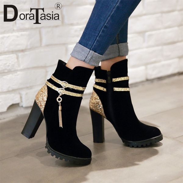 doratasia new brand ins boots women fashion decoration ladies high heels shoes woman bling platform party ankle boots, Black
doratasia new brand ins boots women fashion decoration ladies high heels shoes woman bling platform party ankle boots, Black