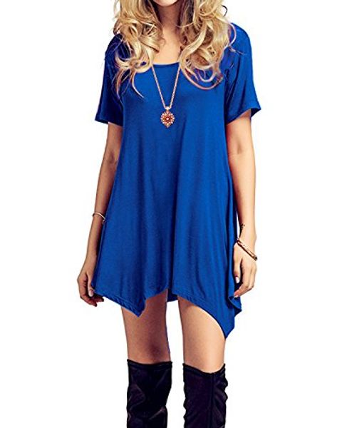 american trends womens short sleeve flowy casual dresses summer swing dress t-shirt midi tunics, Black;gray
american trends womens short sleeve flowy casual dresses summer swing dress t-shirt midi tunics, Black;gray