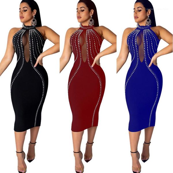designer party dress womens mesh see through dress backless sleeveless diamond skinny, White;black
designer party dress womens mesh see through dress backless sleeveless diamond skinny, White;black