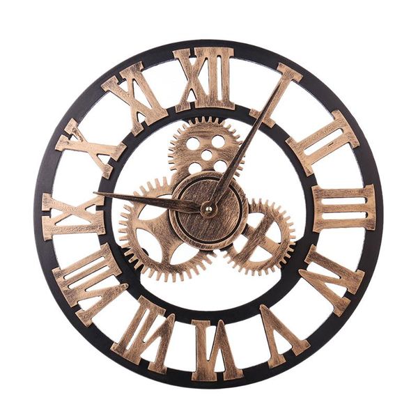 european retro gear clock wall roman digital wooden furniture 3d bronzer digital wall clock
european retro gear clock wall roman digital wooden furniture 3d bronzer digital wall clock