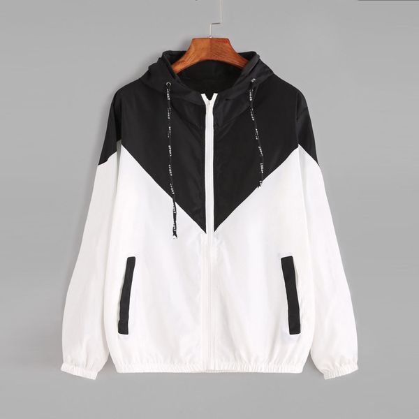 2020 women's coats long sleeve patchwork thin skinsuits hooded zipper pockets sport autumn winter coat causal women blouse, Black;brown
2020 women's coats long sleeve patchwork thin skinsuits hooded zipper pockets sport autumn winter coat causal women blouse, Black;brown