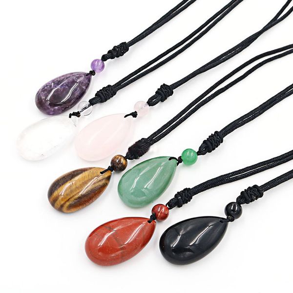 natural gem stone water drop necklaces pendants tiger eye lapis lazuli clear crystal opal reiki healing jewelry decoration gift, Golden;silver
natural gem stone water drop necklaces pendants tiger eye lapis lazuli clear crystal opal reiki healing jewelry decoration gift, Golden;silver