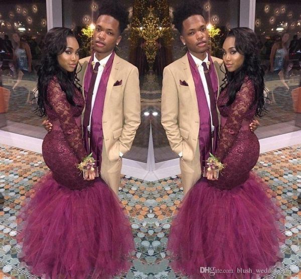 burgundy mermaid black girls evening dresses long sleeves illuiosn formal prom gowns red carpet celebrity runaway dresses custom made
burgundy mermaid black girls evening dresses long sleeves illuiosn formal prom gowns red carpet celebrity runaway dresses custom made