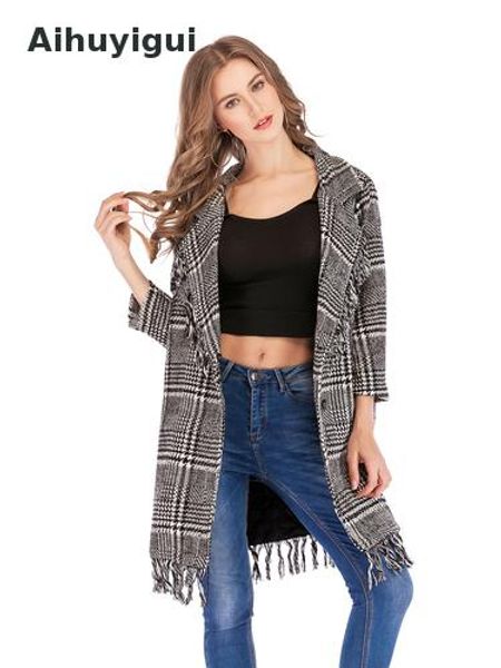 aihuyigui 2019 winter warm add cotton women lapels tassels long sleeves plaid plus cotton wool coatfemme clothing mujer dr566, Black
aihuyigui 2019 winter warm add cotton women lapels tassels long sleeves plaid plus cotton wool coatfemme clothing mujer dr566, Black