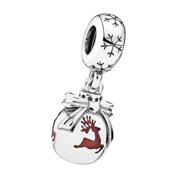 925 sterling silver bead jewelry fit pandora charm bracelets christmas ornament silver dangle translucent classic red enamel, Black
925 sterling silver bead jewelry fit pandora charm bracelets christmas ornament silver dangle translucent classic red enamel, Black