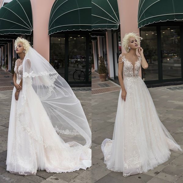 daria karlozi 2019 beach wedding dresses illusion lace applique pearls bohemia bridal gowns plus size a line boho robe de mariée, White
daria karlozi 2019 beach wedding dresses illusion lace applique pearls bohemia bridal gowns plus size a line boho robe de mariée, White