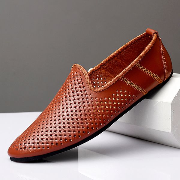 summer genuine leather mens shoes casual men loafers hollow out breathable driving shoes slip on moccasins flats, Black
summer genuine leather mens shoes casual men loafers hollow out breathable driving shoes slip on moccasins flats, Black