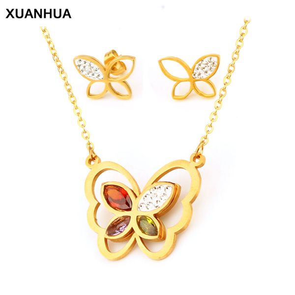 xuanhua stainless steel jewelry set butterfly pendant necklace and earrings jewelery gifts for women fashion jewelry accessories, Silver
xuanhua stainless steel jewelry set butterfly pendant necklace and earrings jewelery gifts for women fashion jewelry accessories, Silver