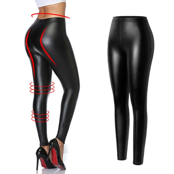 black leather leggings high waist fashion slimming women seamless fitness legging casual pencil pants
black leather leggings high waist fashion slimming women seamless fitness legging casual pencil pants