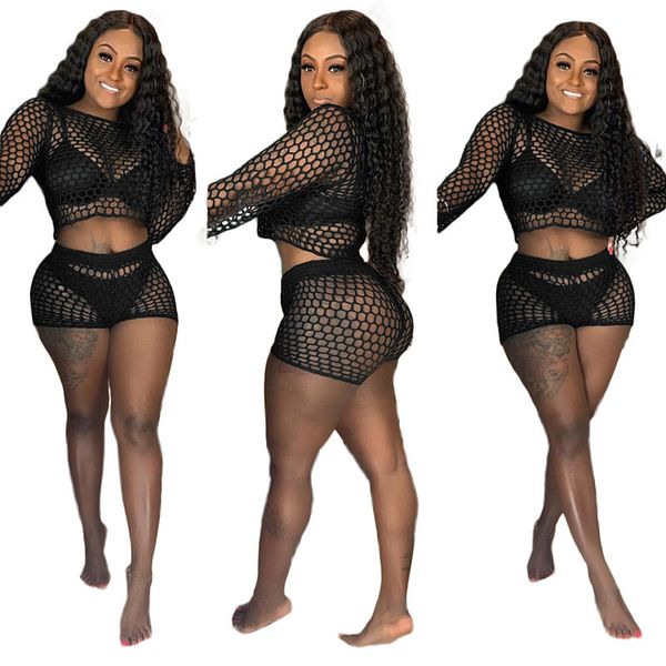 2pcs/set black color fishnet beach cover ups women long sleeve +short pants bikini swimwear bathing suit cover up, Blue;gray
2pcs/set black color fishnet beach cover ups women long sleeve +short pants bikini swimwear bathing suit cover up, Blue;gray