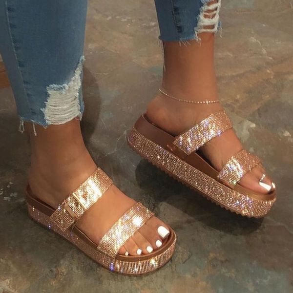 summer women platform diamond sandals crystal shiny slip-on flip flod ladies flat sandals outdoor holiday slippers beach slides, Black
summer women platform diamond sandals crystal shiny slip-on flip flod ladies flat sandals outdoor holiday slippers beach slides, Black