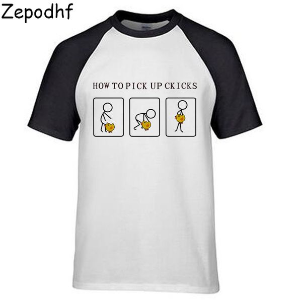 funny t shirt how to pick up chicks short sleeve shirt cotton breathable soft t-shirt summer basic, White;black 
funny t shirt how to pick up chicks short sleeve shirt cotton breathable soft t-shirt summer basic, White;black