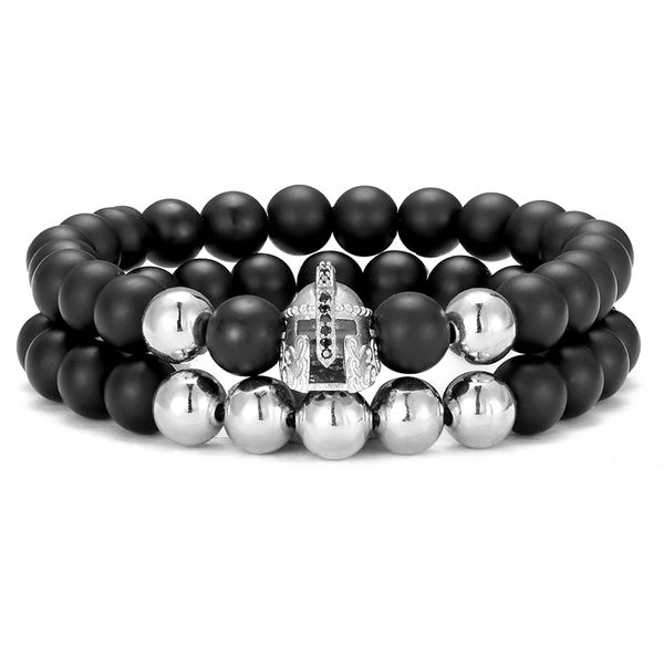 2 pieces / set of men's handmade helmet fashion men's bracelet punk pearl bracelet jewelry charm gift pulsera hombre, Black
2 pieces / set of men's handmade helmet fashion men's bracelet punk pearl bracelet jewelry charm gift pulsera hombre, Black