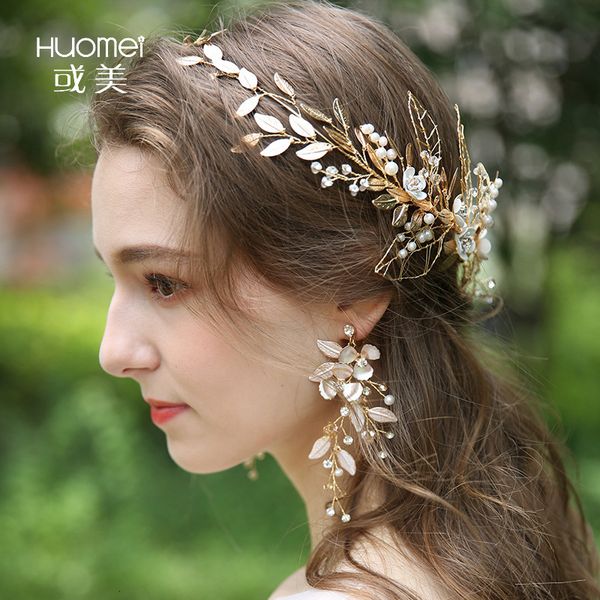 g4130 npason bride an crown earrings twinset wedding dress full dress manual ornaments pearl hair hoop, Golden;white
g4130 npason bride an crown earrings twinset wedding dress full dress manual ornaments pearl hair hoop, Golden;white