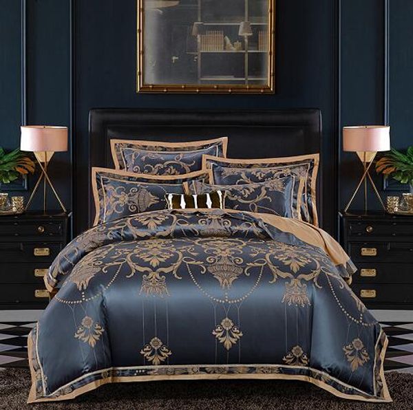 Sliver Gold Luxury Silk Satin Jacquard duvet cover bedding set king size Embroidery bed set bed sheet/Fitted sheet set
Sliver Gold Luxury Silk Satin Jacquard duvet cover bedding set king size Embroidery bed set bed sheet/Fitted sheet set