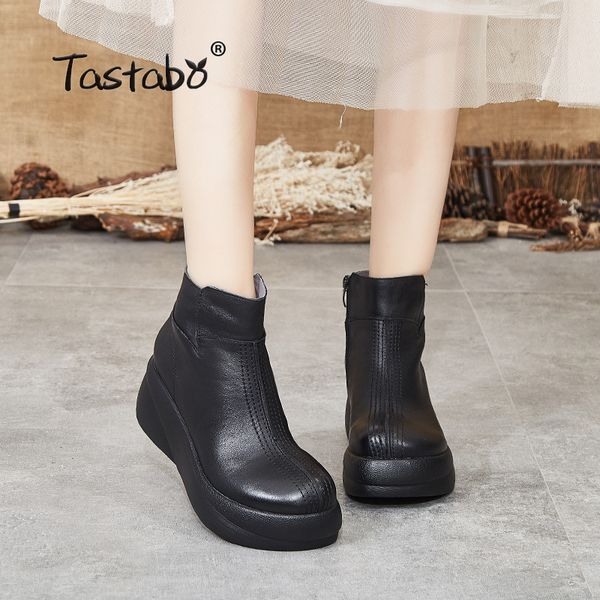 tastabo genuine leather handmade ladies nude boots side zipper women's boots black brown s1908-5 wild leisure style flat
tastabo genuine leather handmade ladies nude boots side zipper women's boots black brown s1908-5 wild leisure style flat