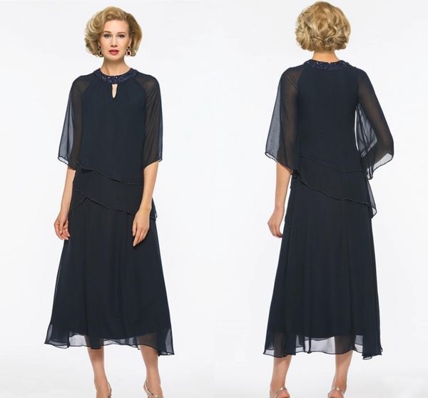 dark navy chiffon mother of the bride dresses plus size beaded tea length formal evening gowns wedding guest mother dresses sh4032, Black;red
dark navy chiffon mother of the bride dresses plus size beaded tea length formal evening gowns wedding guest mother dresses sh4032, Black;red